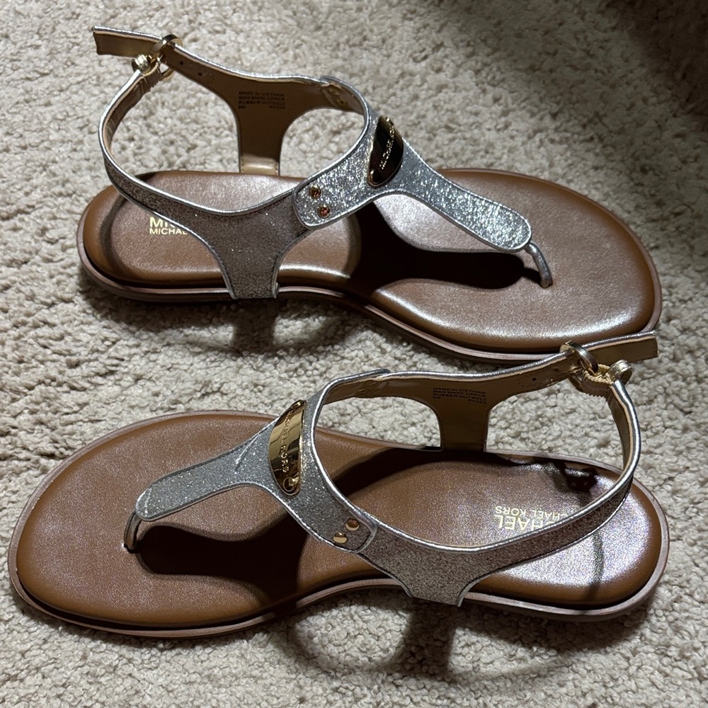 Michael Kors Silver and Gold Sandals
